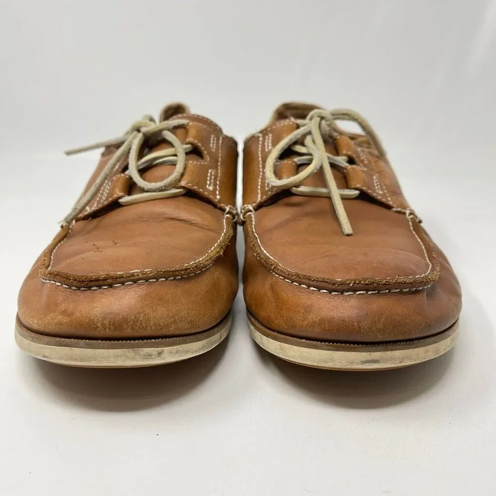 Olukai Moku Leather Loafers Boat Shoes Dark Java Men’s Size 9.5